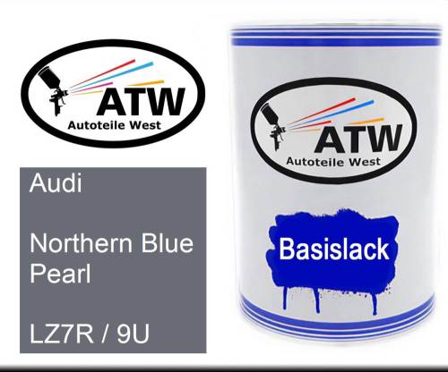 Audi, Northern Blue Pearl, LZ7R / 9U: 500ml Lackdose, von ATW Autoteile West.